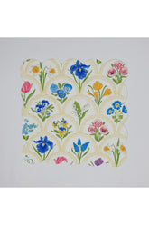 Laser Cut Cocktail Napkin Adorned with Decorative Mini Flowers